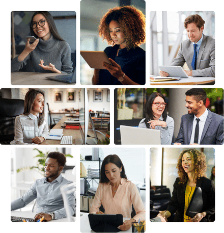 Diverse professionals and leaders engaging in workplace communication, executive coaching, and leadership development inspired by emotional intelligence strategies